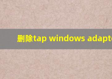 删除tap windows adapter v9